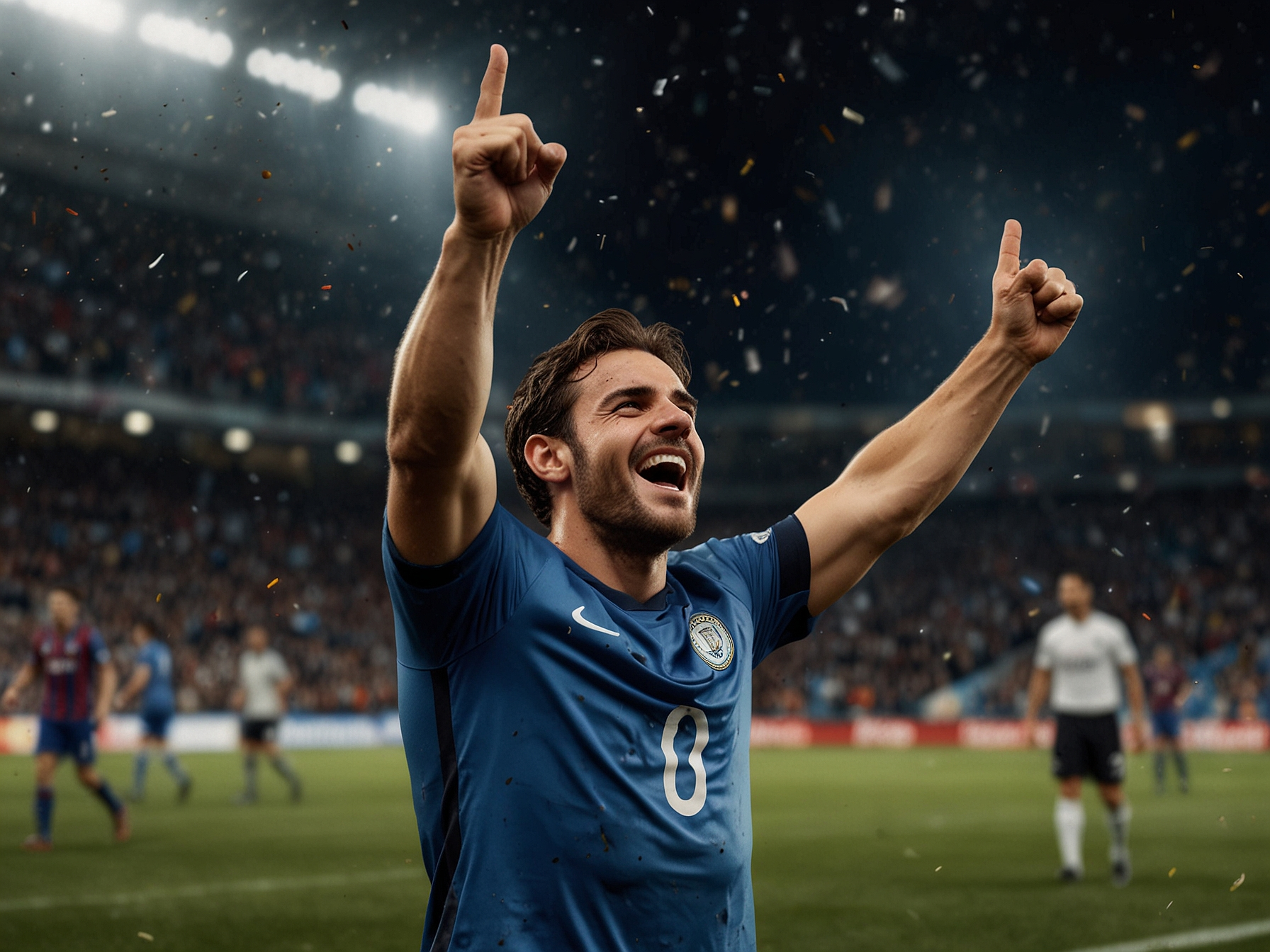 Champion athlete celebrating a win